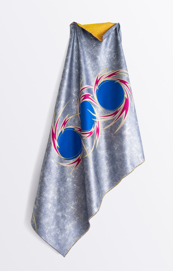 Liz Collins Lightning Wheel Cape (b/g/r/y), 2023