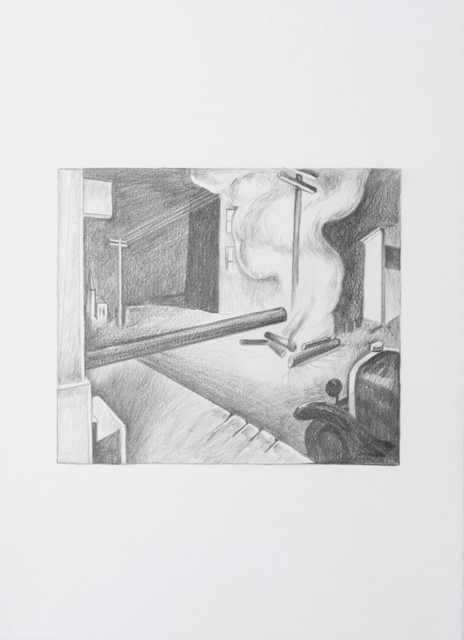 Ken Gonzales-Day, Untitled (After Thomas Hart Benton, A Lynching, n.d.), 2021, Archival ink and pencil on Arches BFK Rives, 15 x 10 in.