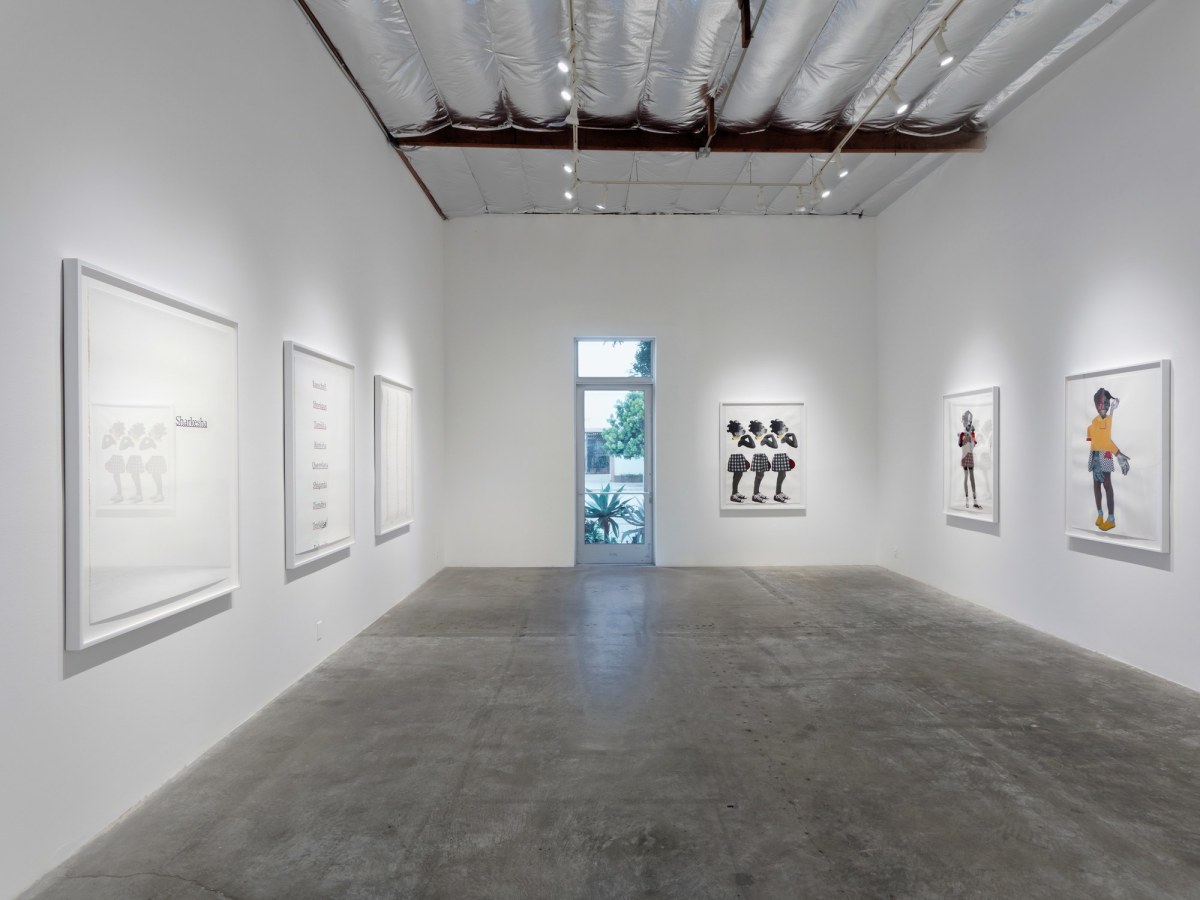 Installation View of Deborah Roberts: Fragile But Flexible