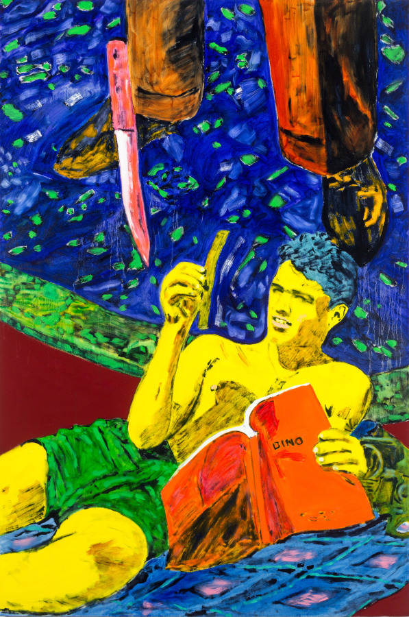 John Brooks, You Be James Dean, I'll Be Sal Mineo, You Can Hide Me, 2022, Oil on canvas, 72 x 48 in.