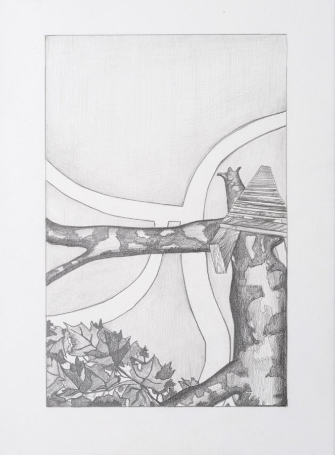 Ken Gonzales-Day, Untitled (After Samuel J. Brown, The Lynching,1934), 2021, Archival ink and pencil on Arches BFK Rives, 15 x 10 in.