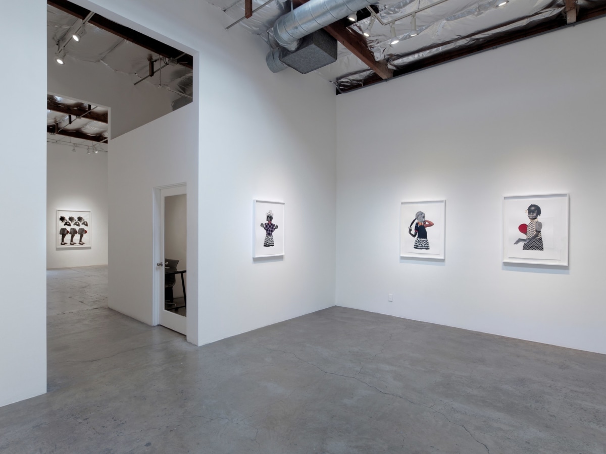 Installation View of Deborah Roberts: Fragile But Flexible