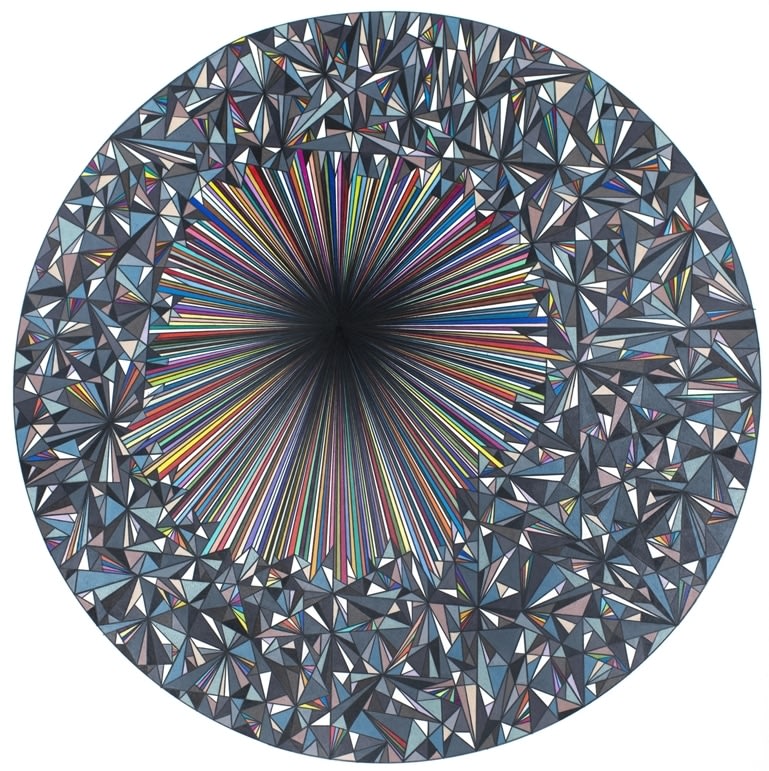 Dennis Koch Untitled (Versor Parallel, Implosion #2) 2015 Color pencil on paper 42 x 32 in.