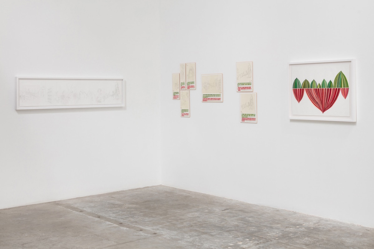 Installation view of Danica Phelps: Many Drops Fill a Bucket
