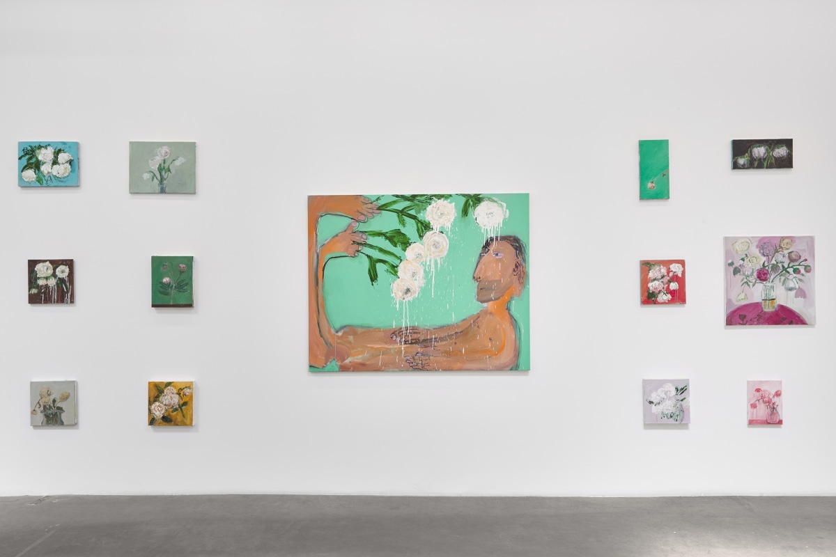 Installation view of&nbsp;Aaron Maier-Carretero:&nbsp;a hundred peonies, on view September 2 - October 28, 2023