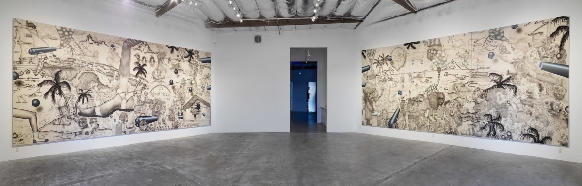 Installation View of Josh Reames and Jose Lerma: He Hath Founded It Upon The Seas Monument To Wilson and Kelling