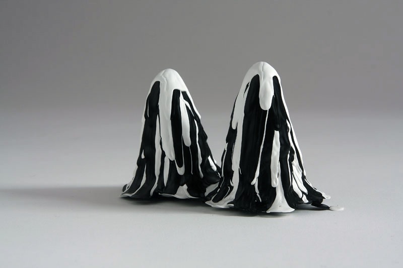 Margie Livingston 226 Black and White Layers in Two Spots, 2010  Acrylic 3.125 x 5.5 x 3.75 in.