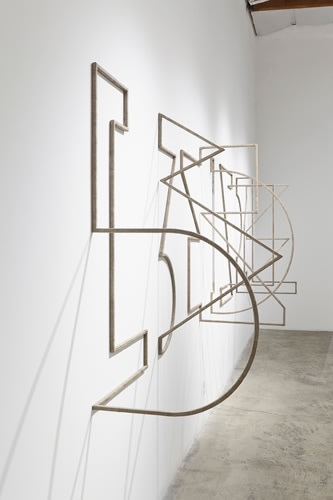 Installation View of Molly Larkey: THE NOT YET (or The Dictionary of Insubordinate Geometry)
