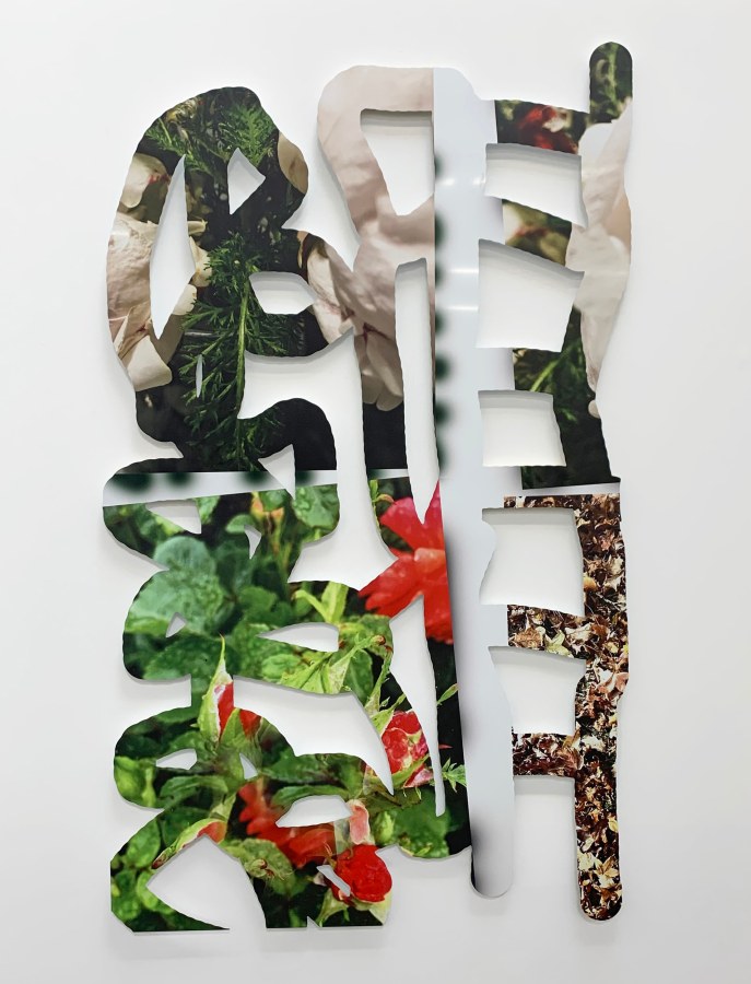 Kate Bonner, As far as I see, 2022, UV ink on aluminum, 76 x 46 in.