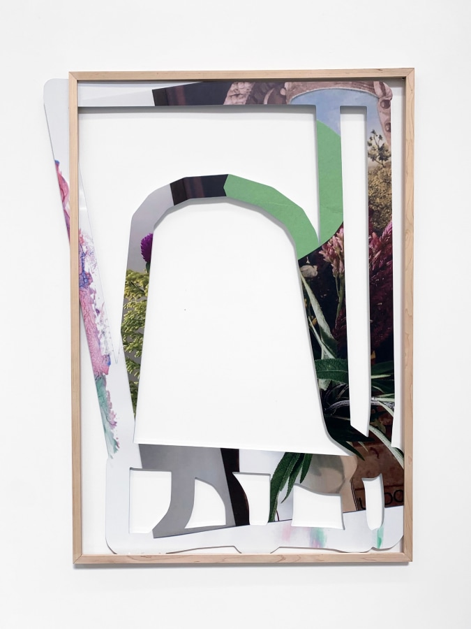 Kate Bonner, Searching for the corners, 2022, UV ink on aluminum with frame, 44 x 34 in.