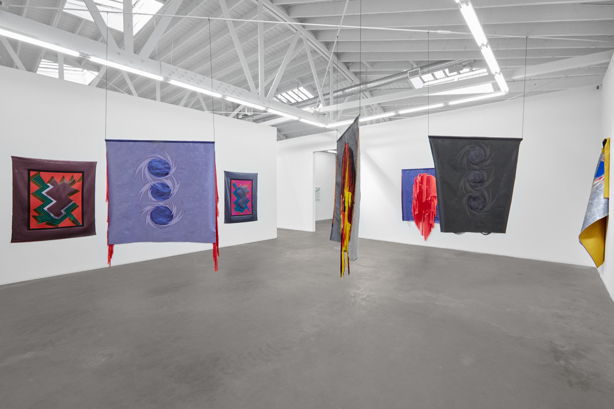 Installation view of Liz Collins: Cosmologies, on view from November 4 - December 22, 2023