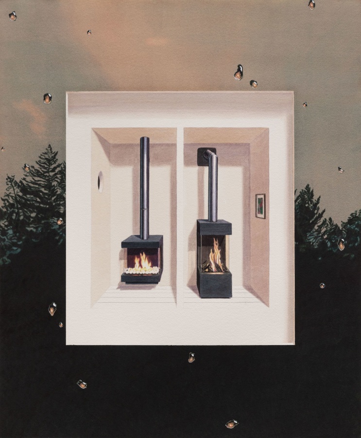 Tristram Lansdowne, Yes and, 2022, Watercolor on paper, 23.75 x 19.75 in.