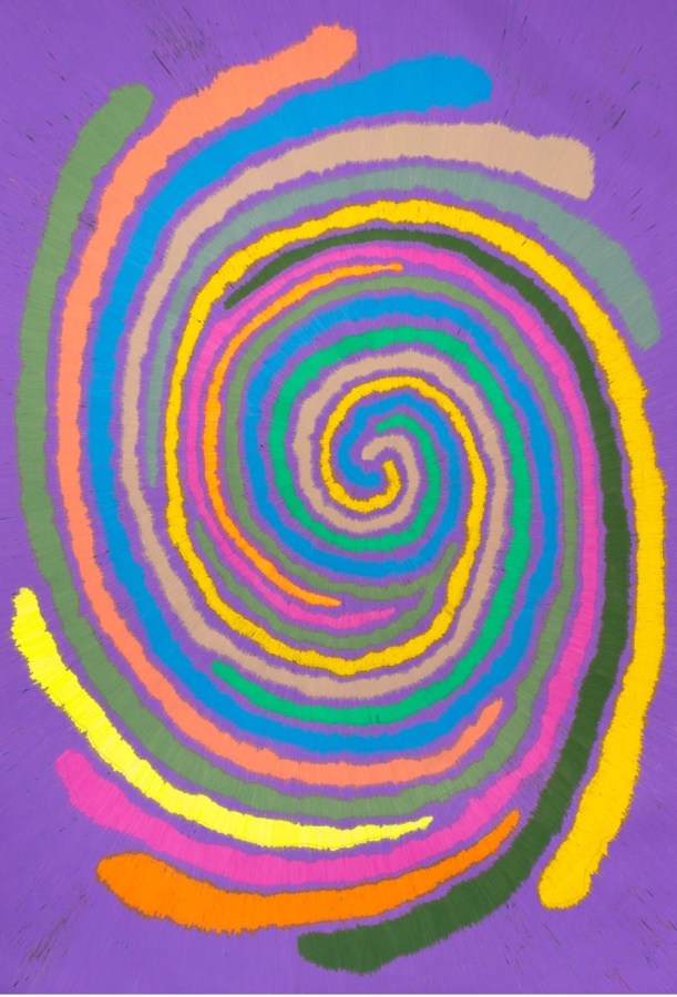 Dennis Koch Untitled (Green Nine), 2015, color pencil on paper, 73 x 51 inches