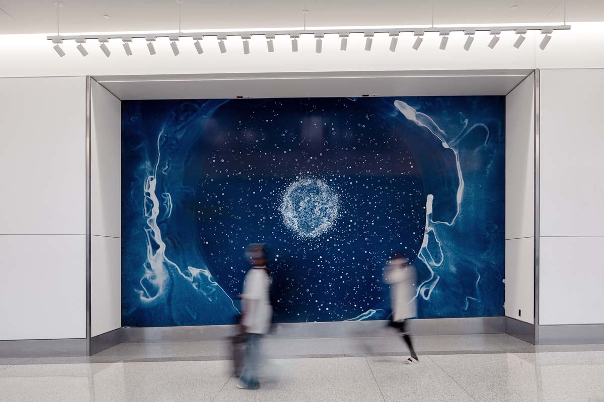 Lia Halloran,&nbsp;Your Body Is A Space That Sees,&nbsp;Terminal 2/3, Departures Level, installation view, 2022.&nbsp;Photos courtesy of SKA Studios LLC.