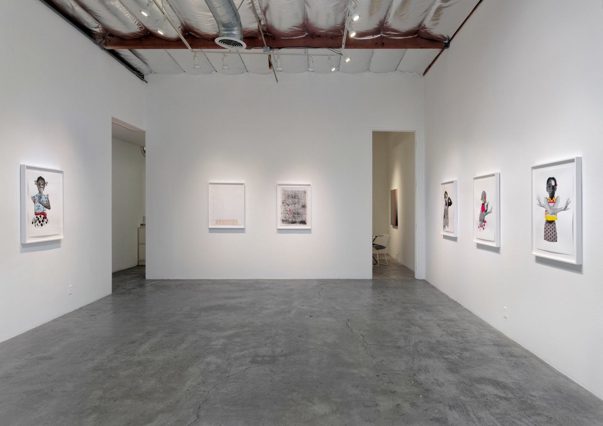 Installation View of Deborah Roberts: Fragile But Flexible