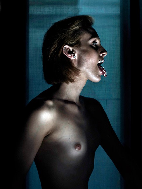 Zackary Drucker and Manuel Vason Collaboration #5, Milan, (Taking on the piss), 2010 Duratrans on LED light box 36 x 24 in.