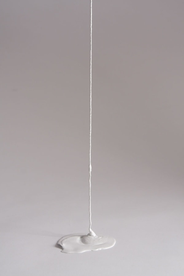 Margie Livingston White Drip Line (detail), 2010  Acrylic and string 240 x 2.5 x 3.25 in.