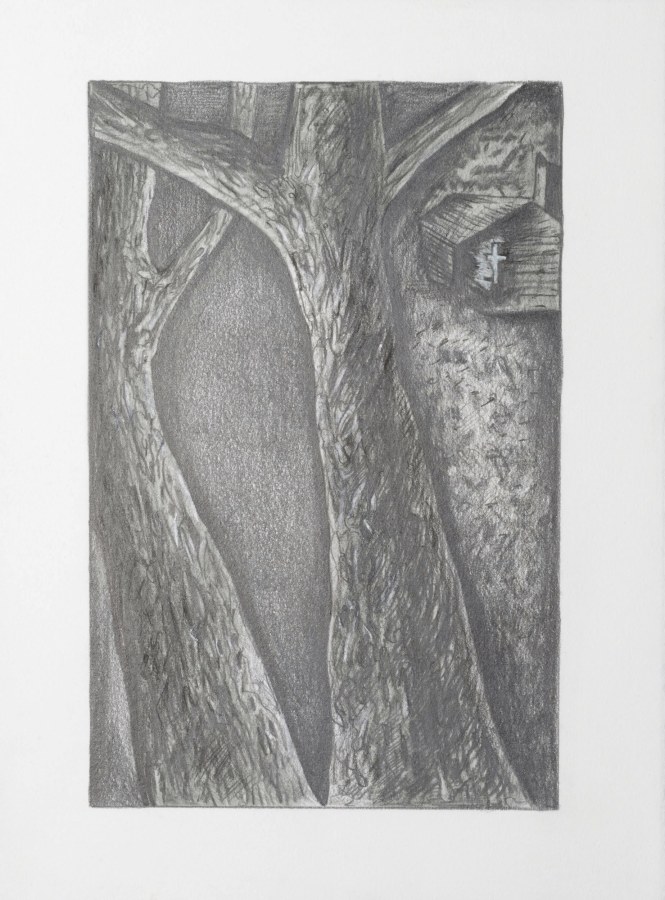 Ken Gonzales-Day, Untitled (After Abraham Jacobs, The Patriots, 1935), 2021, Archival ink and pencil on Arches BFK Rives, 15 x 10 in.