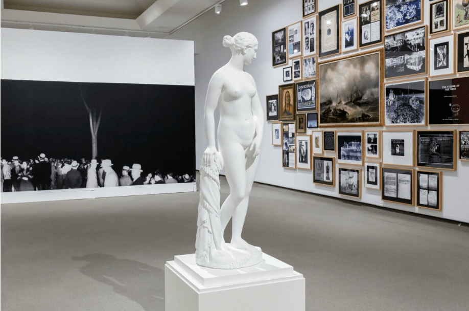 Installation view of Ken Gonzales-Day,&nbsp;The Wonder Gaze, St. James Park,&nbsp;2006&ndash;2022, vinyl wall. Photo by: Carey Shaw, courtesy of the MacKenzie Art Gallery.