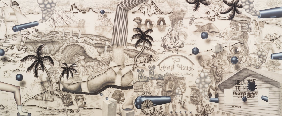 Josh Reames and Jos&eacute; Lerma He Hath Founded It Upon The Seas, II, 2016 Acrylic on canvas 10 x 24 feet (each panel 120 x 96 in.)