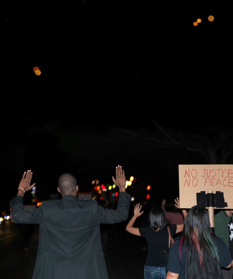 No Peace, No Justice, Los Angeles, 2014 Edition of 5 / image: 36 x 30 in. / paper: 42 x 36 in. Edition of 15 / image: 14.4 x 12 in. / paper: 18.8 x 16 in.