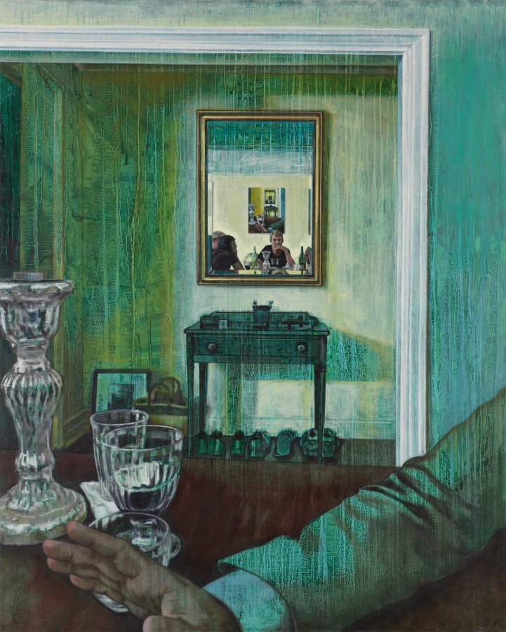 Laura Karetzky, Points and Palms, 2022, Oil on panel, 60 x 48 in.