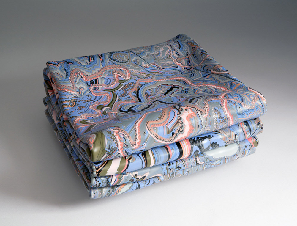 Margie Livingston Folded Painting with Blue and Orange, 2014