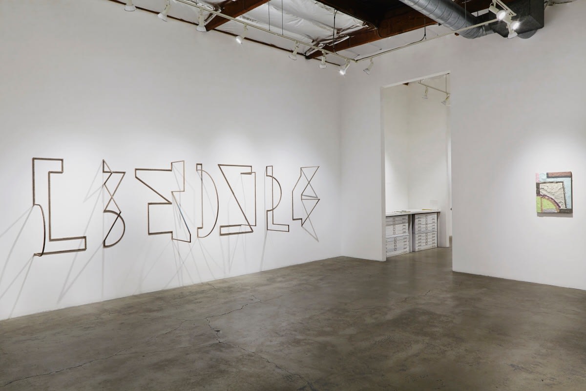 Installation View of Molly Larkey: THE NOT YET (or The Dictionary of Insubordinate Geometry)