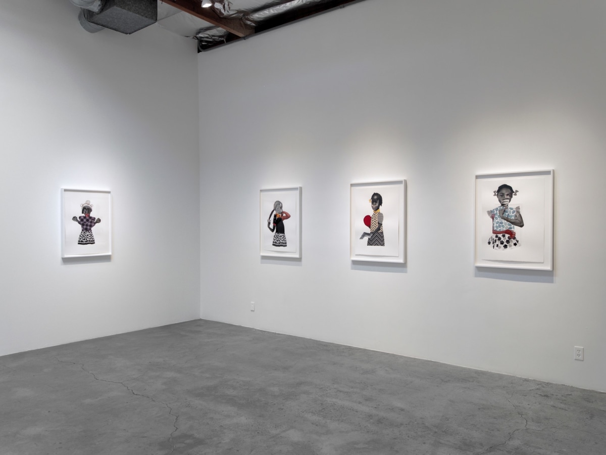Installation View of Deborah Roberts: Fragile But Flexible