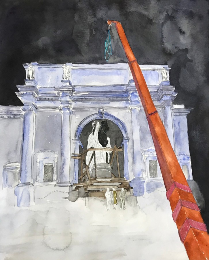 Kambui Olujimi The Equestrian Statue of Theodore Roosevelt in Three Acts, 2020