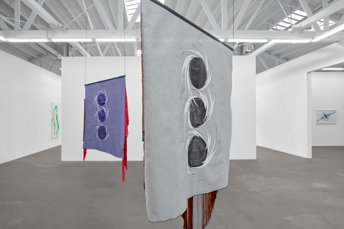 Installation view of Liz Collins: Cosmologies, on view from November 4 - December 22, 2023