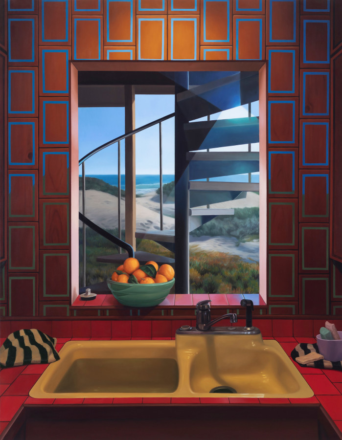 Laura Krifka, Sink or Swim, 2022, Oil on panel, 55 x 45 in.