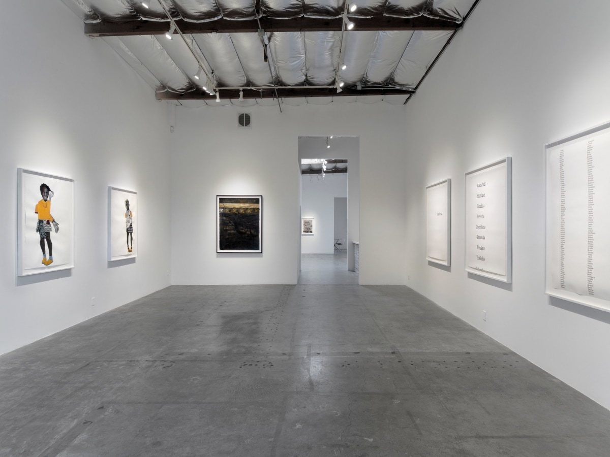 Installation View of Deborah Roberts: Fragile But Flexible