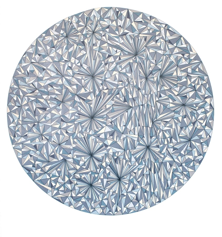 Dennis Koch Singular Versor (Dimensional Derivations within a Sphere), 2014 Color pencil on paper 64 x 48 in.