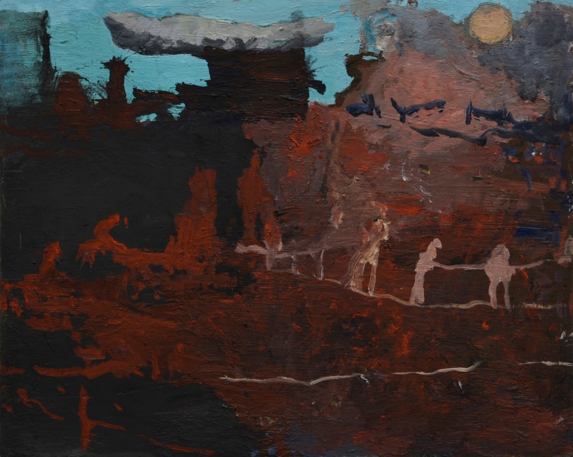 Roya Farassat, Roads Less Traveled, 2021, Oil on gessbord, 16 x 20 in.