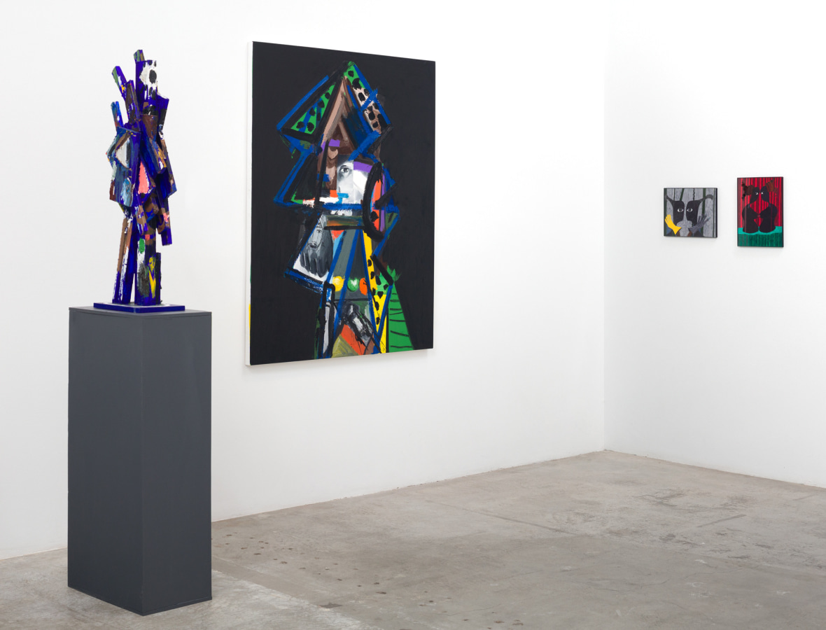 Installation view: &nbsp;Erik Olson (L), Alexandria Smith (R)