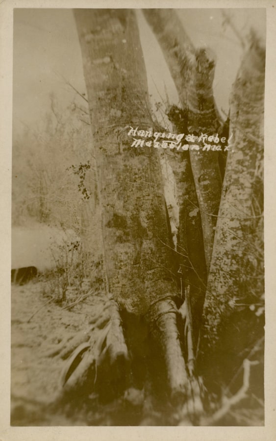 Ken Gonzalez-Day Lynching of Mexican, Mazatlan?, n.d.  Erased Lynchings Set III, 2006-2019 Archival injet print on rag paper mounted on cardstock 6 x 4.5 in.