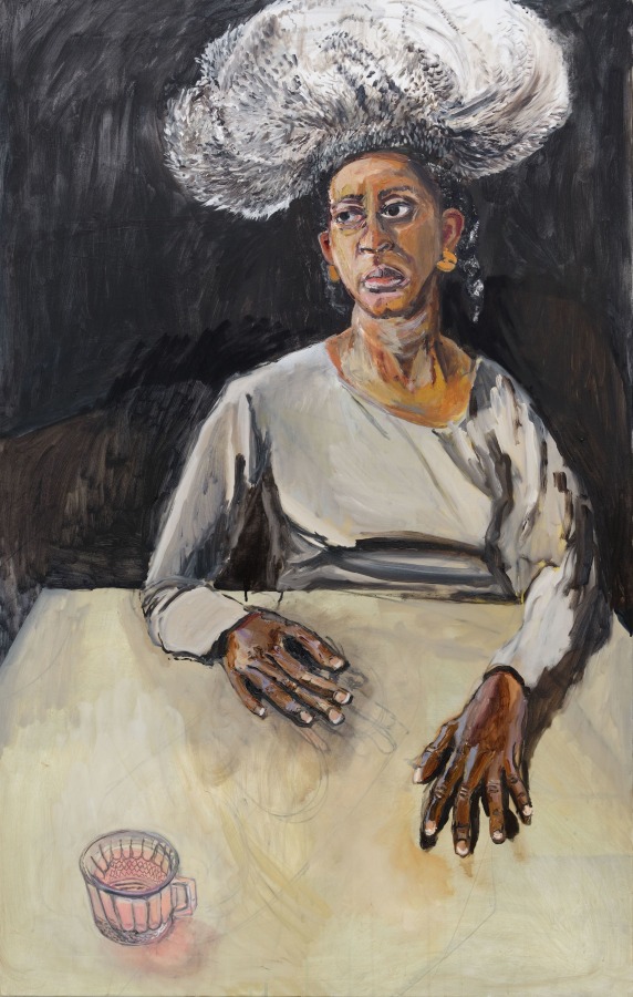 Aaron Maier-Carretero, holly, 2022, Oil and acrylic on canvas, 60 x 38 in.