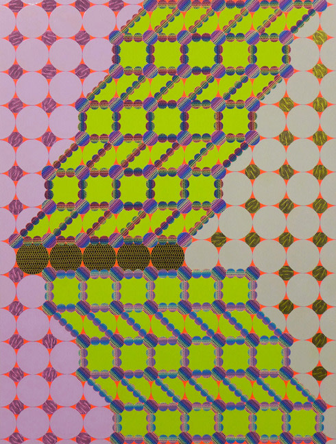 Geoffrey Todd Smith Spiral Stare, 2013 Enamel, gouache, acrylic and ink on panel 40 x 30 in.