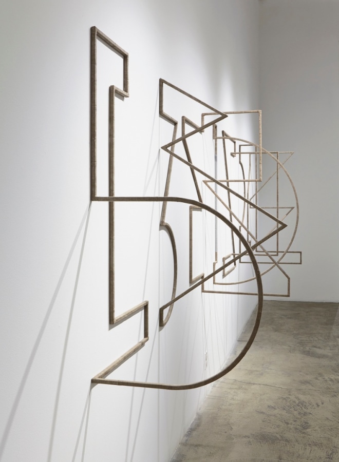 Installation View of Molly Larkey: THE NOT YET (or The Dictionary of Insubordinate Geometry)