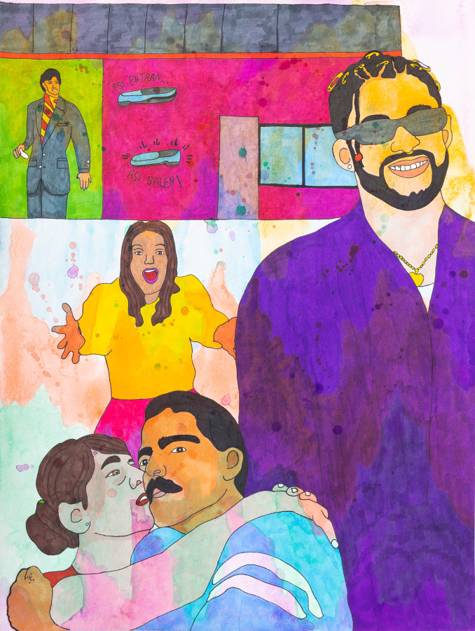 Karla Diaz Bad Bunny and Family Shoe Store , 2023