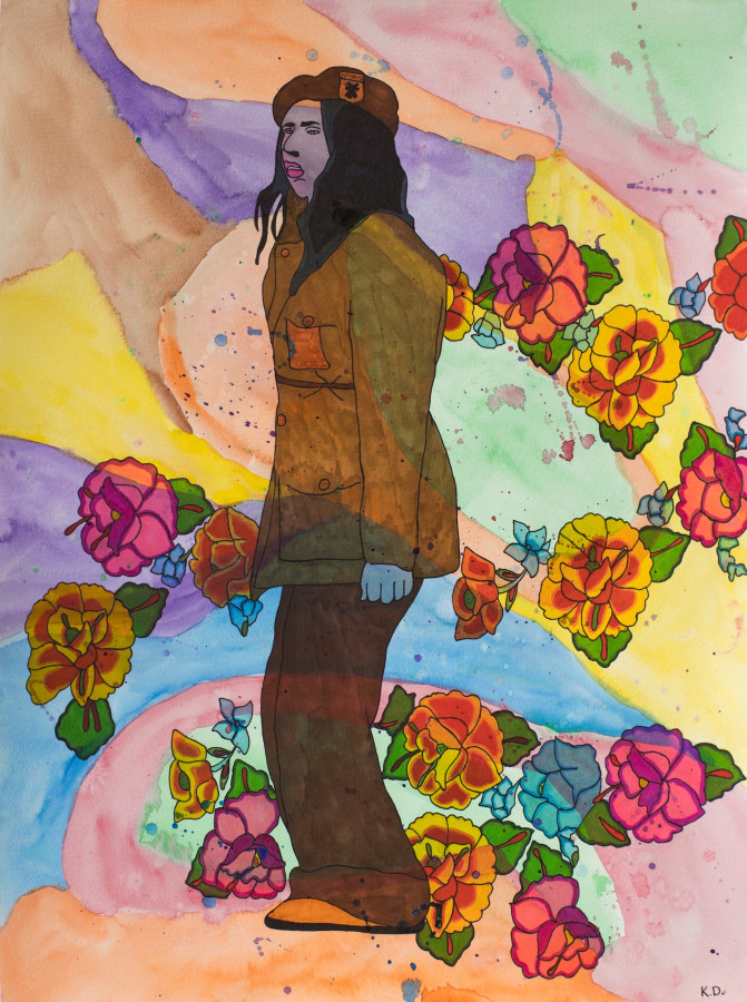 Karla Diaz, La Causa, 2022, Watercolor and ink on paper, ​​​​20 x 15 in.