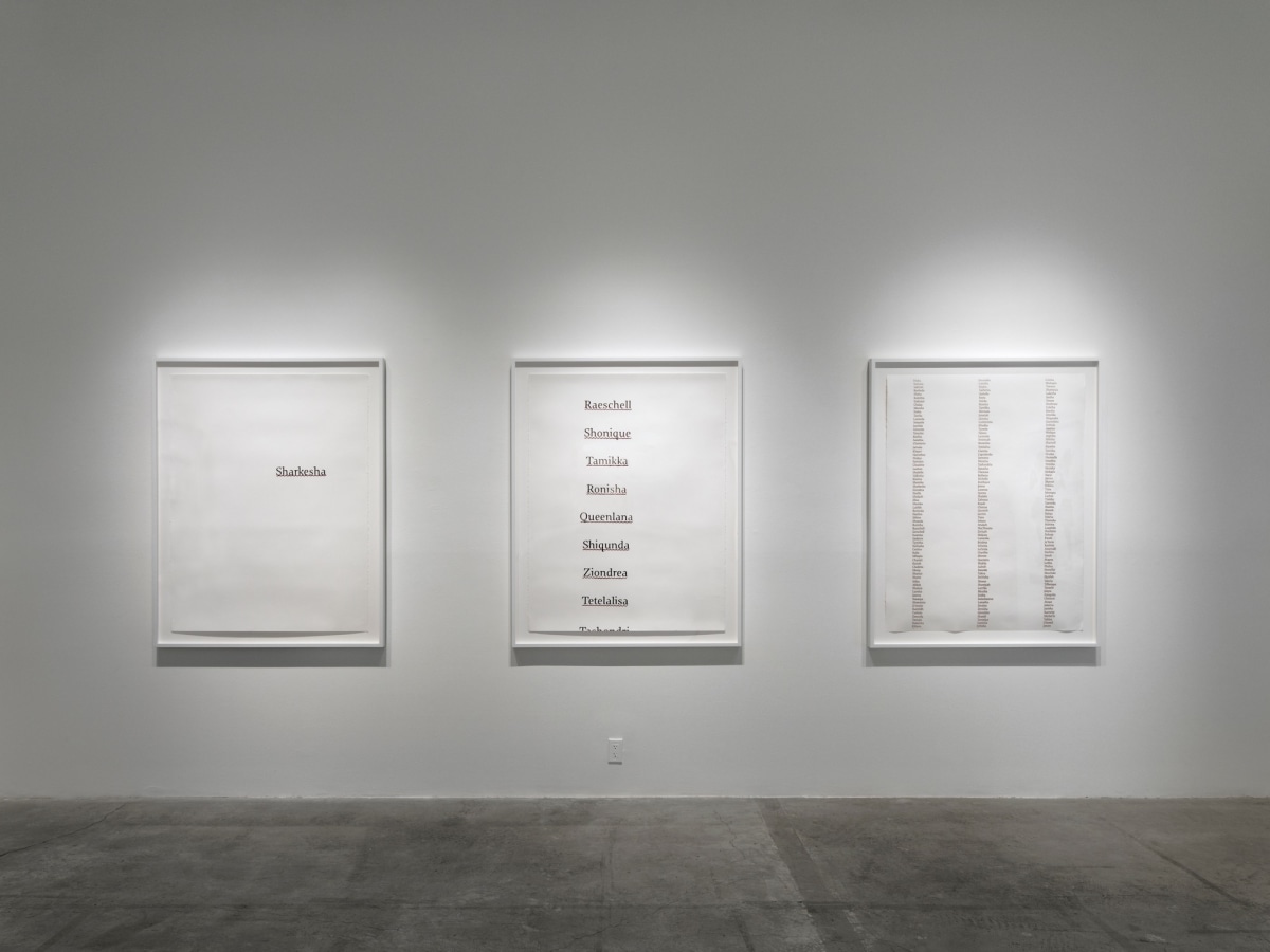 Installation View of Deborah Roberts: Fragile But Flexible