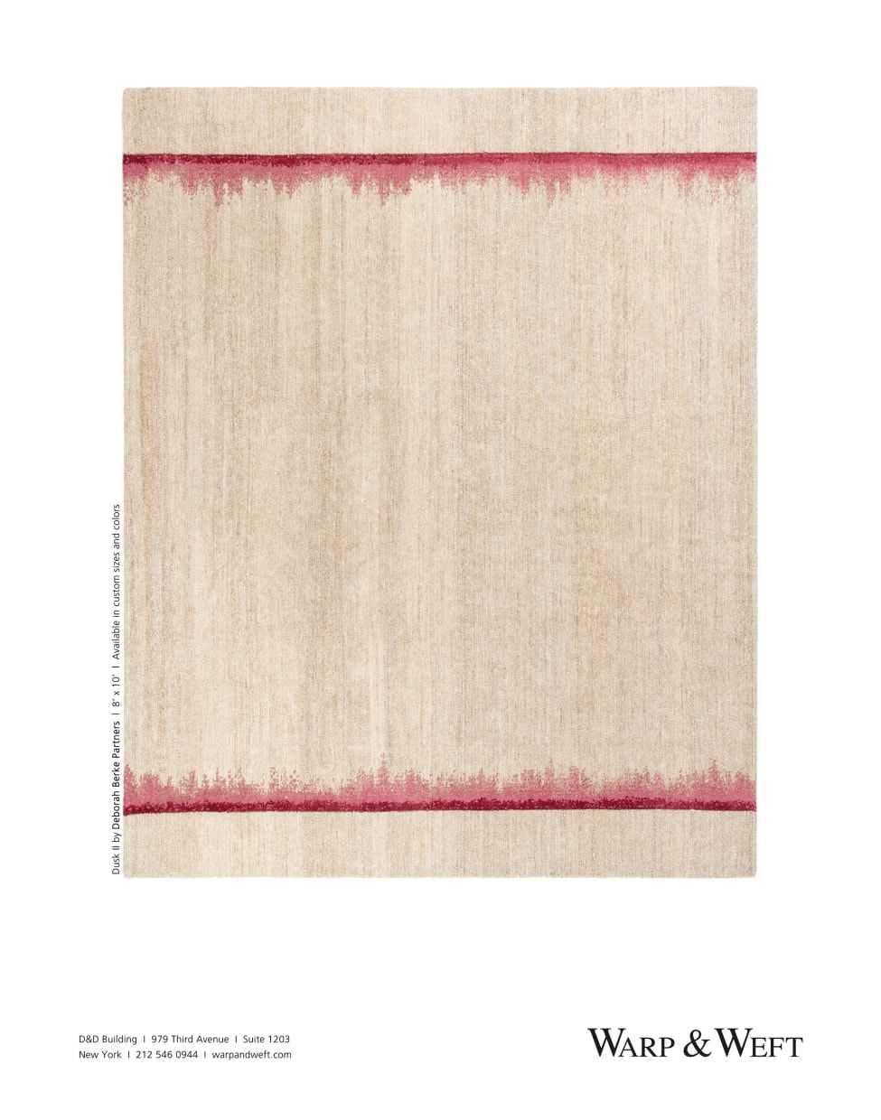 dusk 2 rouge by deborah berke partners. A wool, hemp, and silk hand-knotted rug