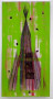Stephen G Rhodes, Overlooked Xcorcize 5, 2009. Crayon, ink, wax, resin, green paint and collage on board, 84.25 x 42.25 inches (214 x 107.3 cm). MP 1