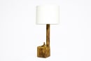Elisabeth Joulia's large ceramic table lamp, full front view