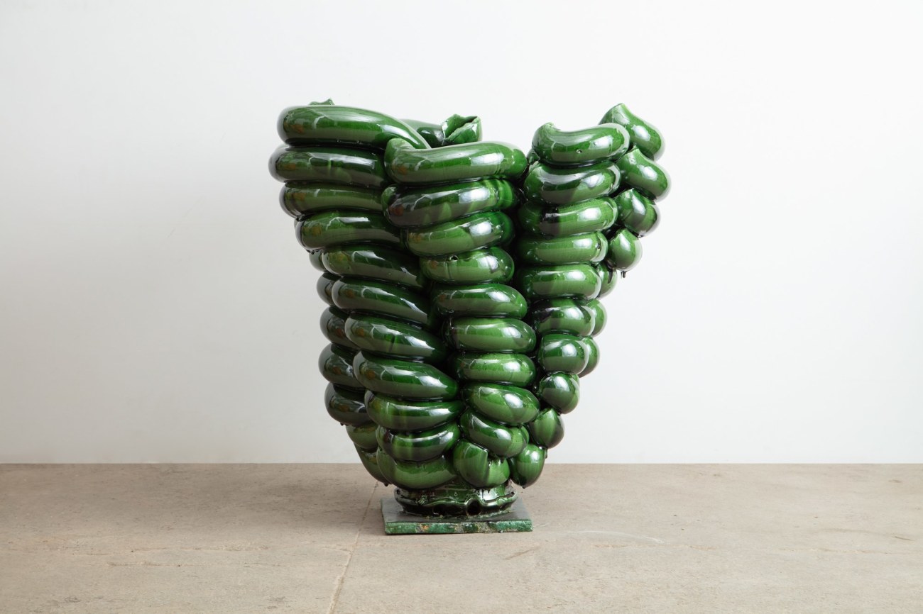 TORBJ&Oslash;RN KVASB&Oslash; (Norwegian, b. 1953), Stack, Green Glazed, 2014