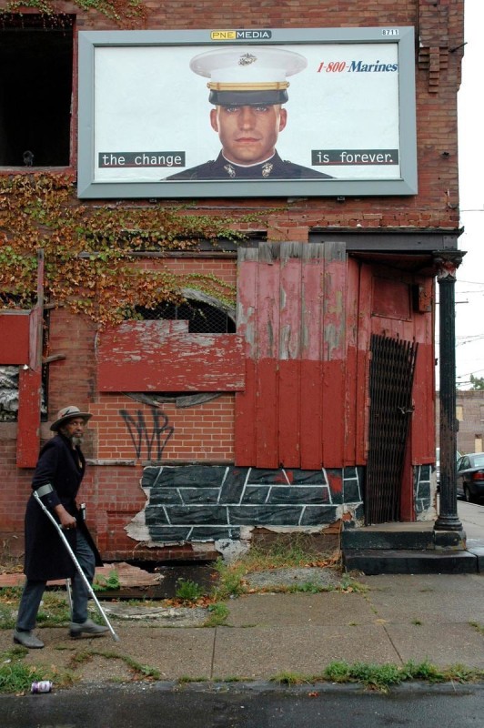 Zoe Strauss -
Marine's Billboard, 2001-2006 | Bruce Silverstein Gallery