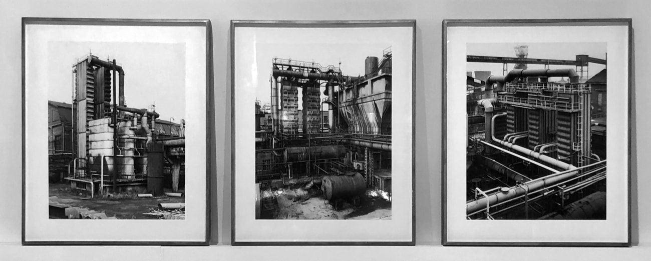 Bernd & Hilla Becher - Coke Plant Flemalle, Liege; Coke Plant, Emscher-Lippe, Dorsten, Ruhr; Coke Plant, Zeche Ewald Fortsetzung Recklinghausen, Ruhr, c. 1980 | Art Basel 2020 | Bruce Silverstein Gallery