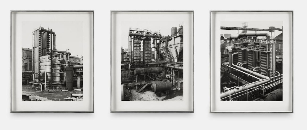 Bernd and Hilla Becher Coke Plant Flemalle, Liege; Coke Plant, Emscher-Lippe, Dorsten, Ruhr; Coke Plant, Zeche Ewald Fortsetzung Recklinghausen, Ruhr, c. 1980 | Frieze London 2021 Bruce Silverstein Gallery